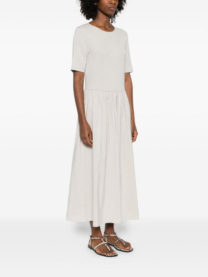 Emporio Armani Midi Viscose Dress Light Grey
