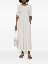 Emporio Armani Midi Viscose Dress Light Grey