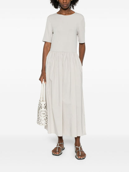 Emporio Armani Midi Viscose Dress Light Grey