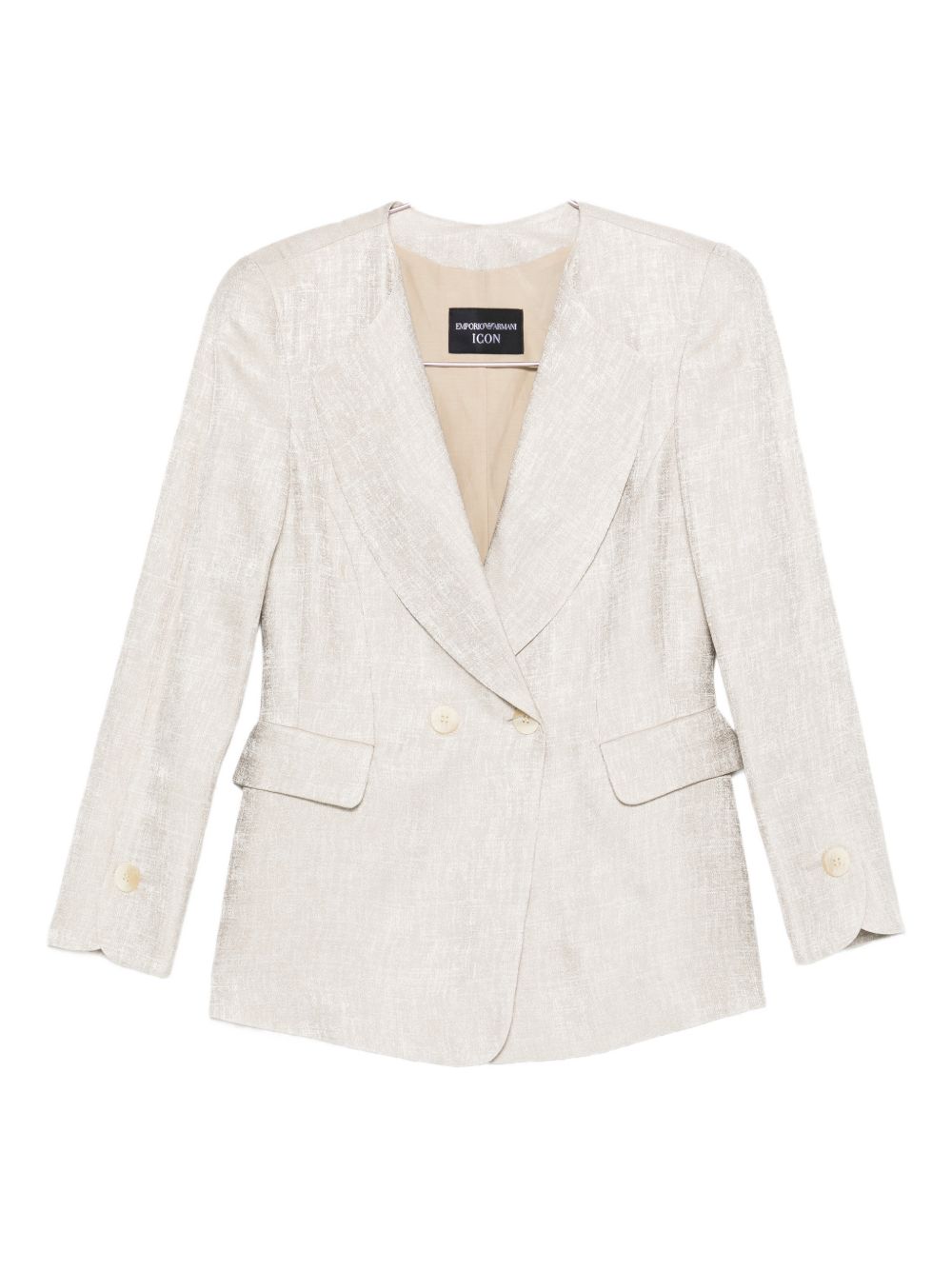Emporio Armani Double Breasted Viscose Jacket Beige