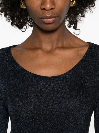Fabiana Filippi Crewneck Viscose Sweater Blue blue