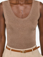 Fabiana Filippi Shimmer Sleeveless Tank Top Brown brown