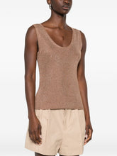 Fabiana Filippi Shimmer Sleeveless Tank Top Brown brown