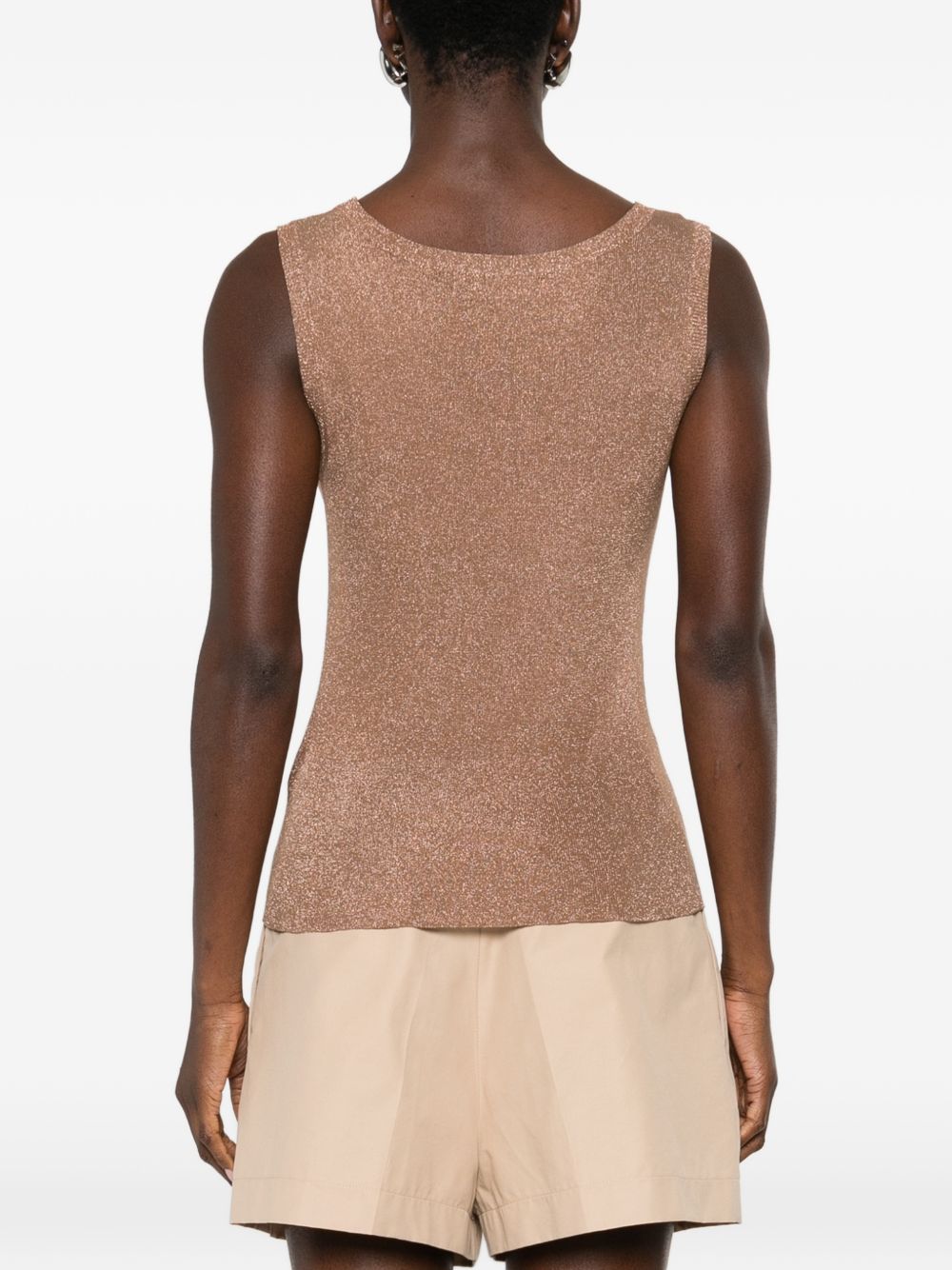Fabiana Filippi Shimmer Sleeveless Tank Top Brown brown