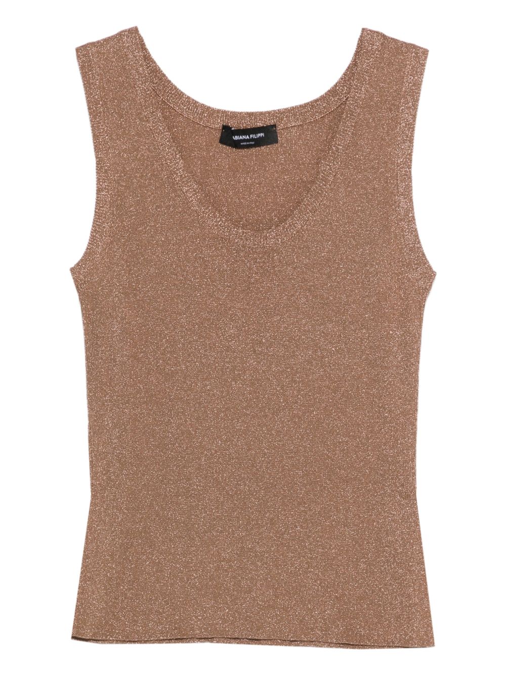 Fabiana Filippi Shimmer Sleeveless Tank Top Brown brown