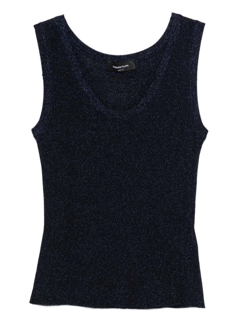 Fabiana Filippi Scoop Neck Viscose Tank Blue Blue