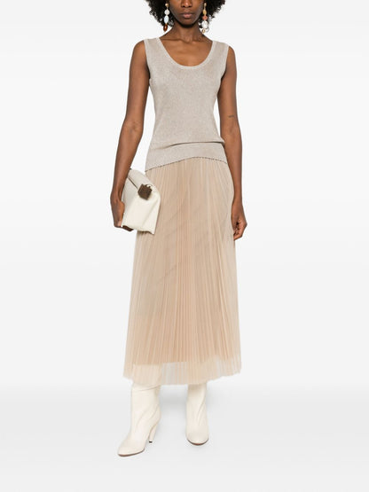 Fabiana Filippi Scoop Neck Ivory Tank Top Ivory