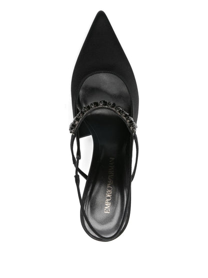 Emporio Armani Exclusive Silk Slingback Pumps Black