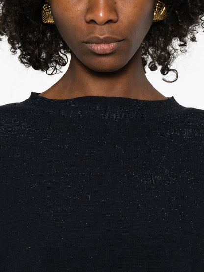 Fabiana Filippi Round Neck Wool Sweater Blue