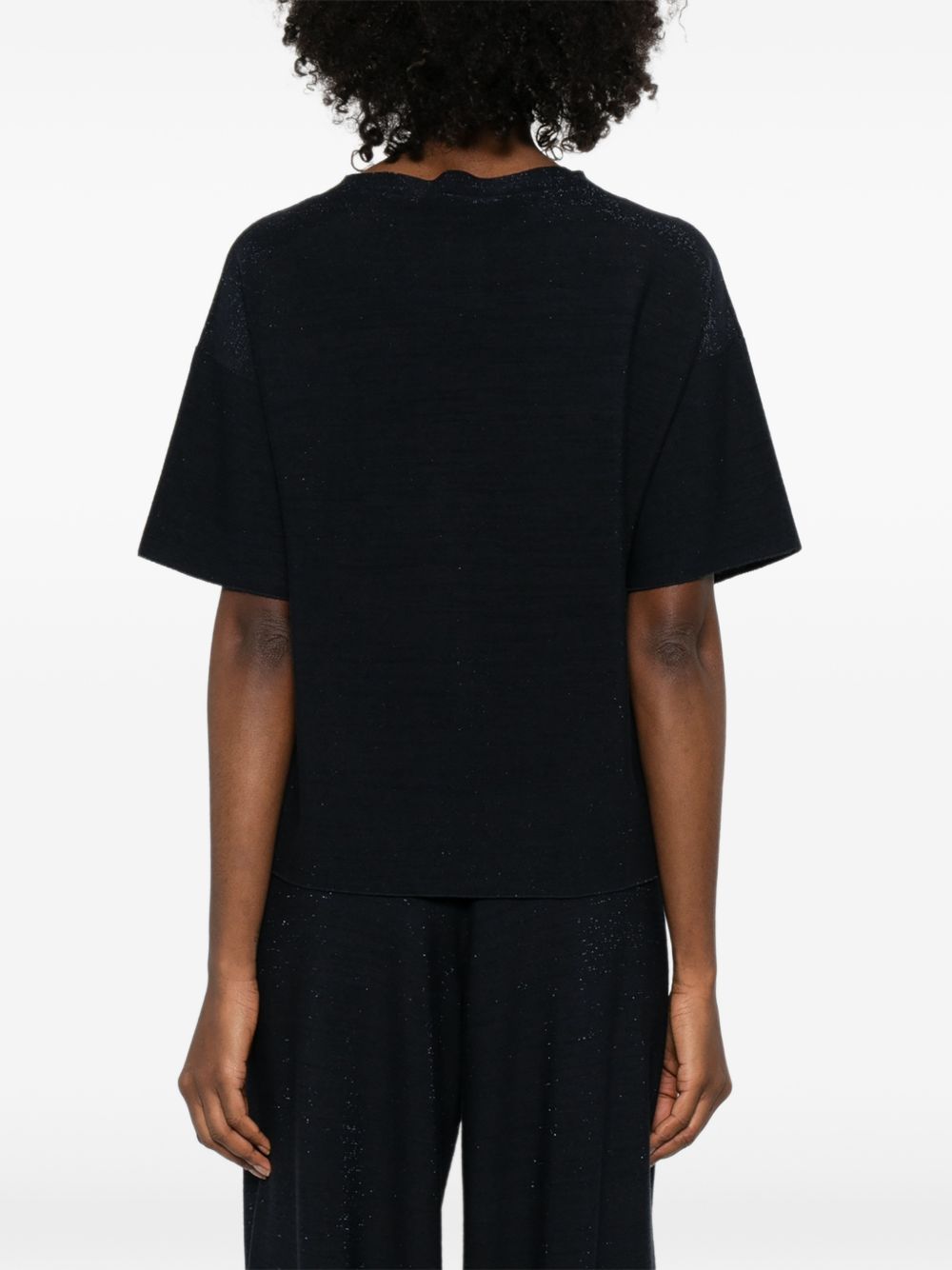 Fabiana Filippi Round Neck Wool Sweater Blue