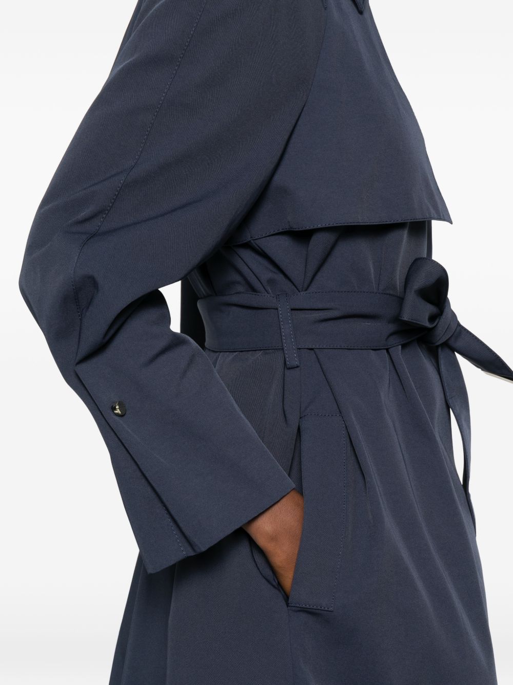 Emporio Armani Cotton Blend Trench Coat Blue