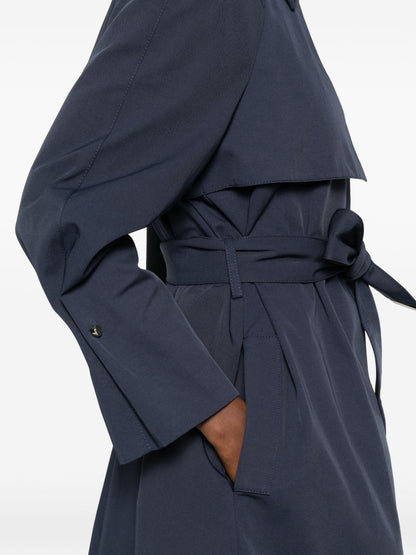 Emporio Armani Cotton Blend Trench Coat Blue