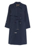 Emporio Armani Cotton Blend Trench Coat Blue