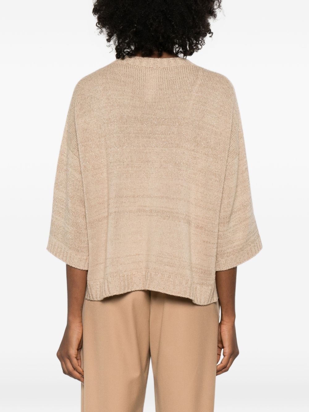 Fabiana Filippi Knitted Wool Blend Sweater Beige beige