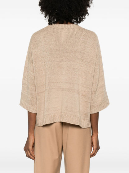 Fabiana Filippi Knitted Wool Blend Sweater Beige beige
