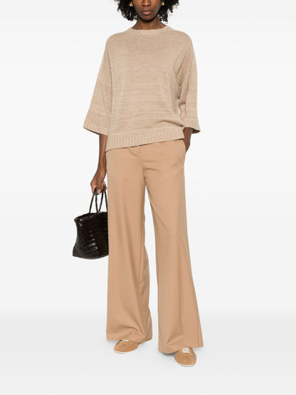 Fabiana Filippi Knitted Wool Blend Sweater Beige beige