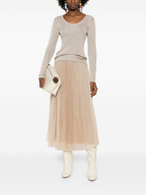 Fabiana Filippi Crewneck Fine Ribbed Sweater Ivory ivory
