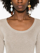 Fabiana Filippi Crewneck Fine Ribbed Sweater Ivory ivory
