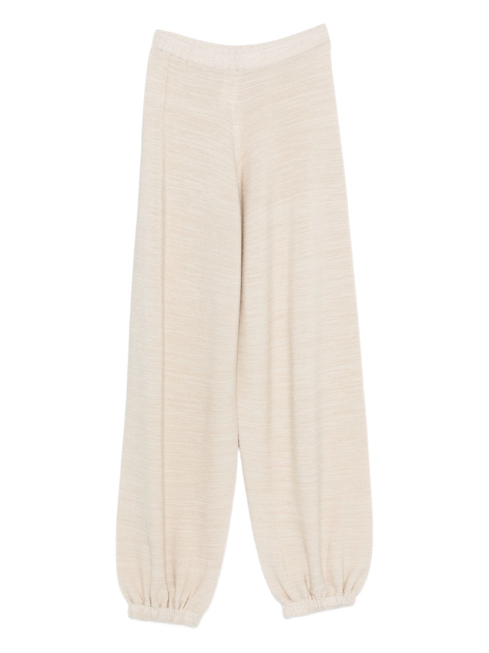 Fabiana Filippi Elasticated Wool-Cotton Trousers Ivory ivory