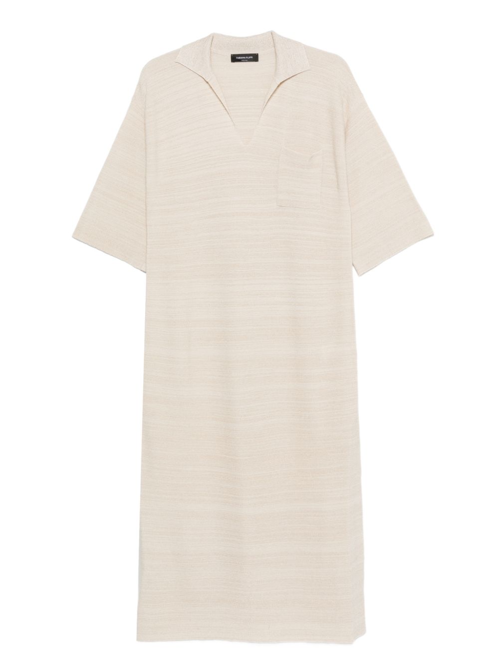 Fabiana Filippi V-Neck Wool Shirtdress Ivory ivory