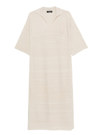 Fabiana Filippi V-Neck Wool Shirtdress Ivory ivory