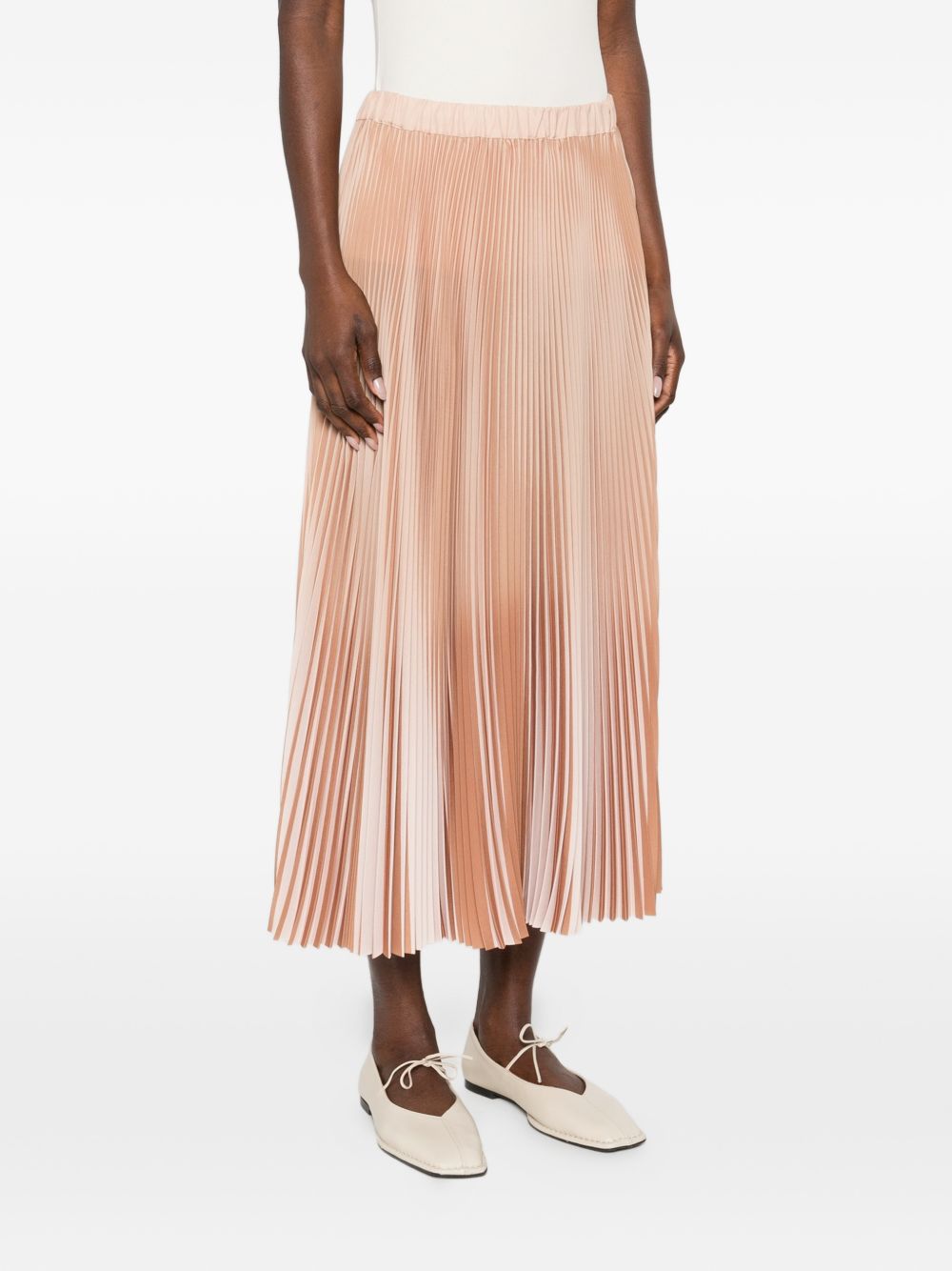Fabiana Filippi Pleated Midi Skirt Orange orange
