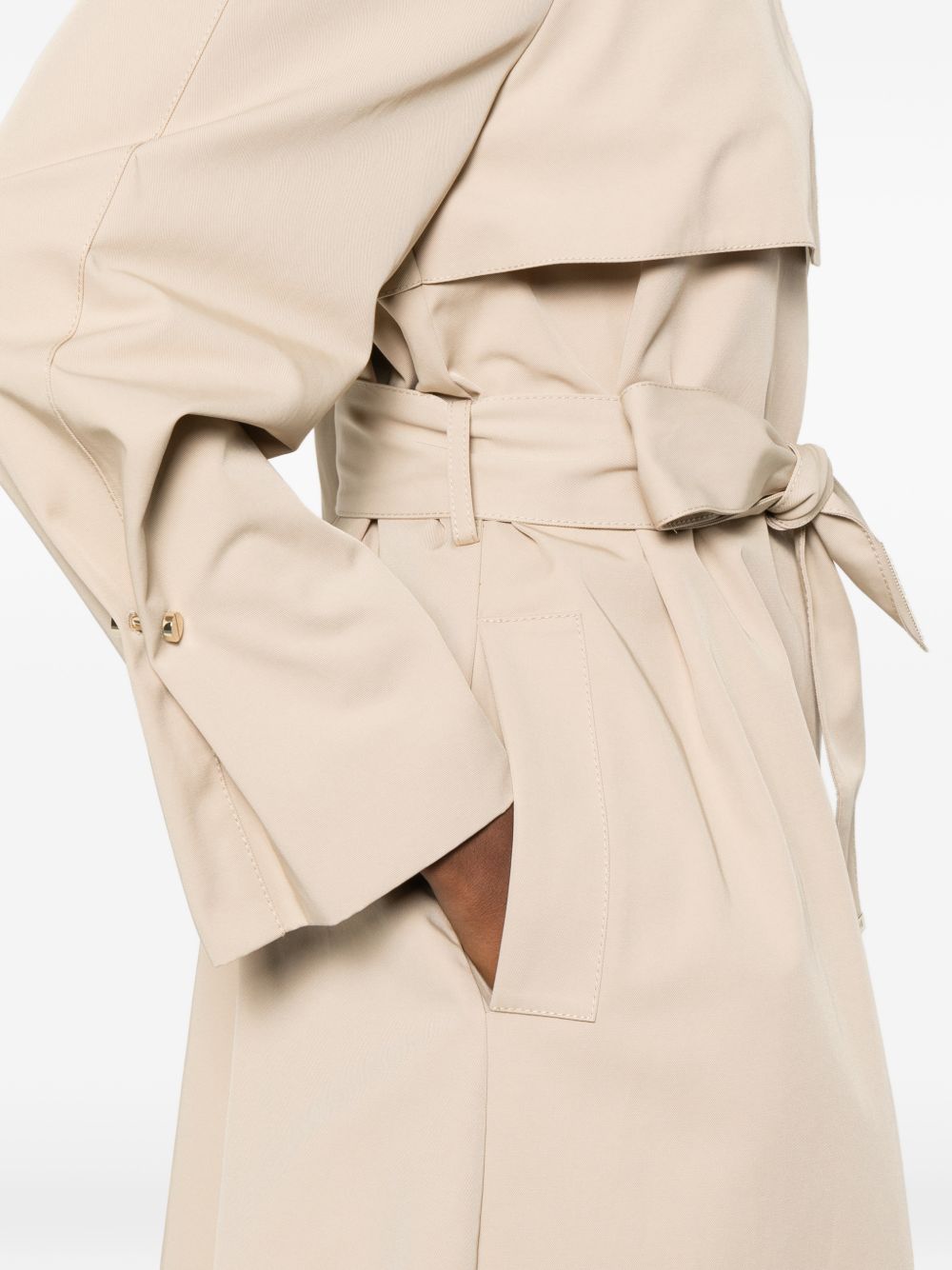 Emporio Armani Double-Breasted Cotton Trench Beige