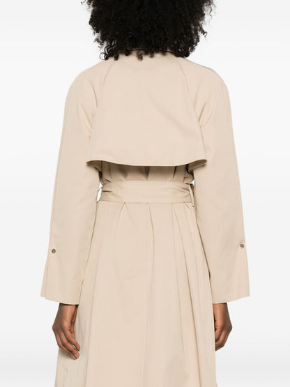 Emporio Armani Double-Breasted Cotton Trench Beige