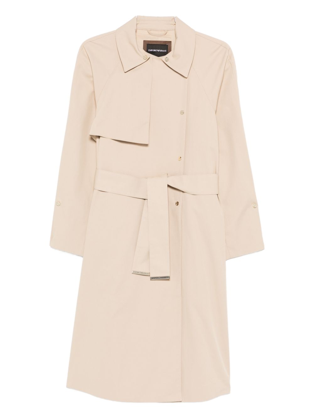 Emporio Armani Double-Breasted Cotton Trench Beige