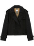 Burberry Cropped Cotton Trench Coat Black black