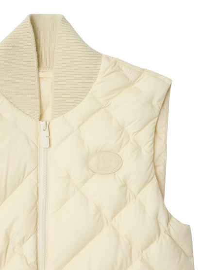 Burberry Check Stitch Down Vest White