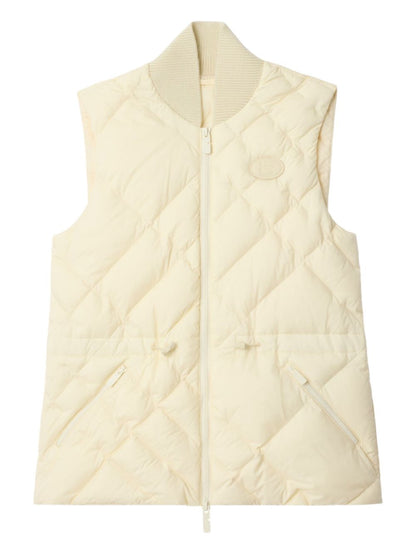 Burberry Check Stitch Down Vest White