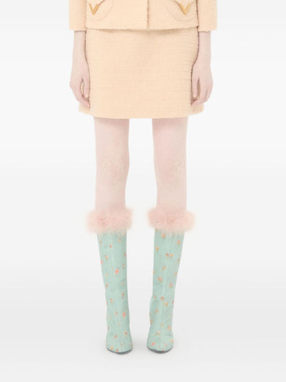 Valentino VLogo Signature Wool Skirt Beige beige