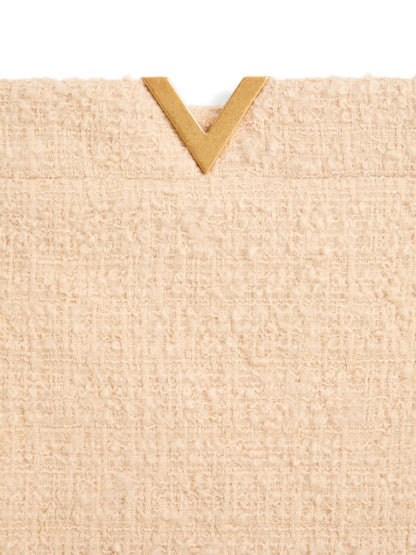 Valentino VLogo Signature Wool Skirt Beige beige
