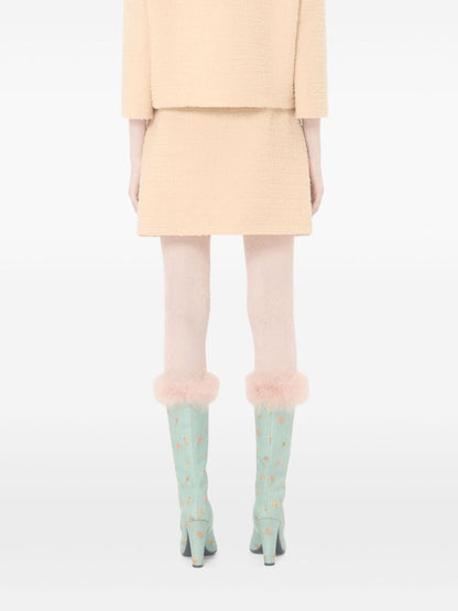 Valentino VLogo Signature Wool Skirt Beige beige