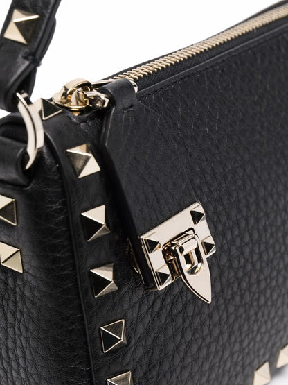 Valentino Garavani Rockstud Small Leather Shoulder Bag Black