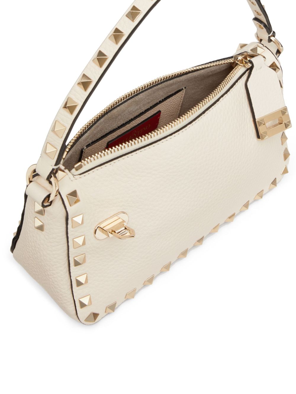 Valentino Garavani Rockstud Small Leather Bag Ivory