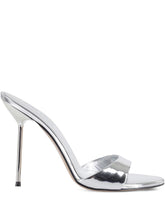 Paris Texas Lidia Patent Leather Heeled Mules Silver
