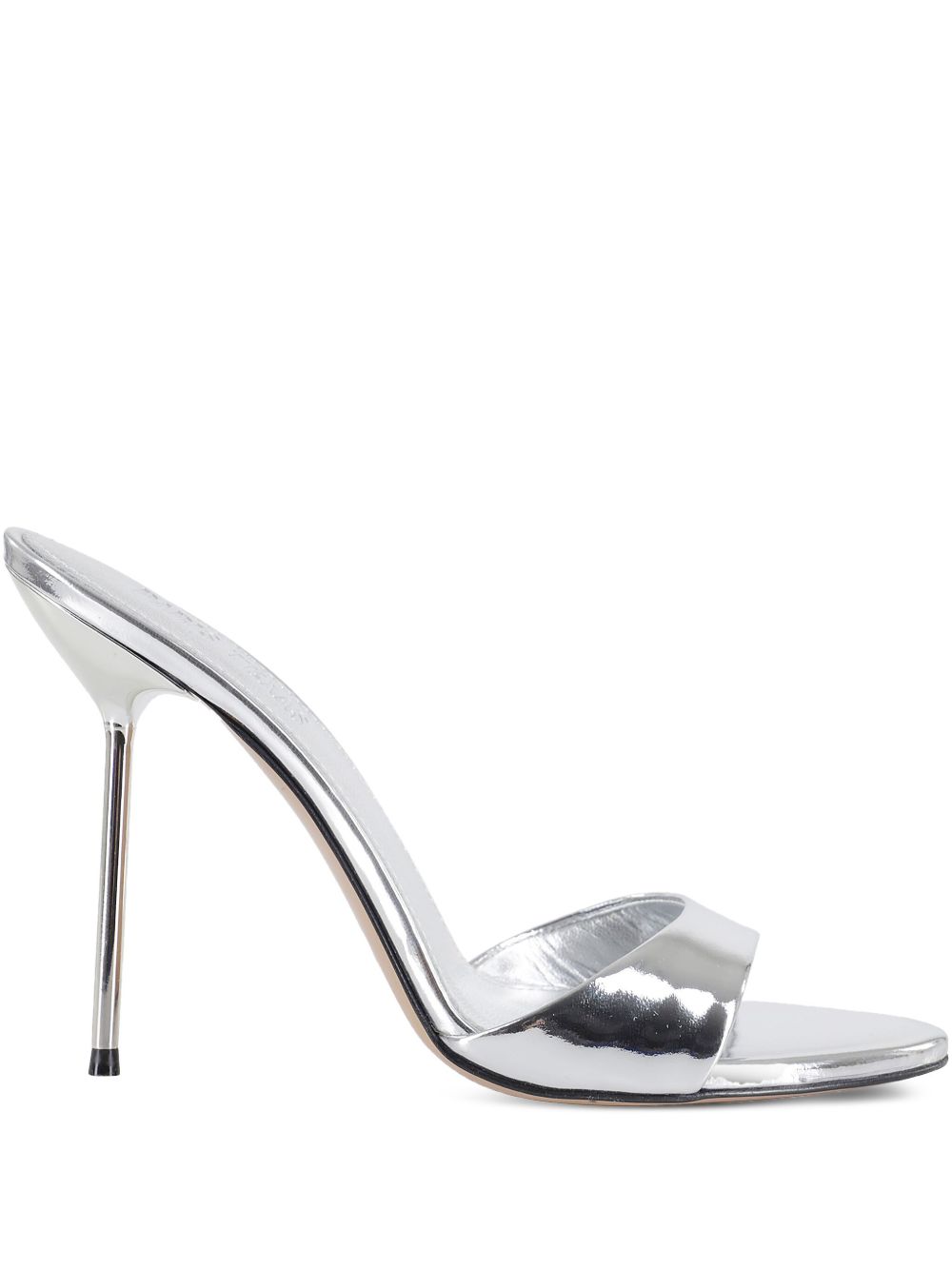 Paris Texas Lidia Patent Leather Heeled Mules Silver