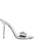 Paris Texas Lidia Patent Leather Heeled Mules Silver