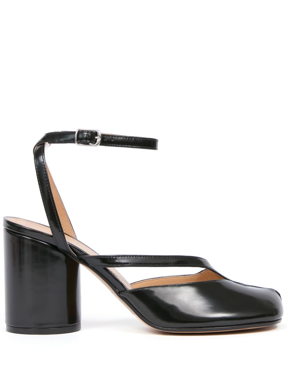 Maison Margiela Tabi Leather Heel Sandals Black