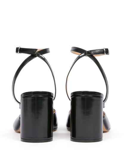 Maison Margiela Tabi Leather Heel Sandals Black