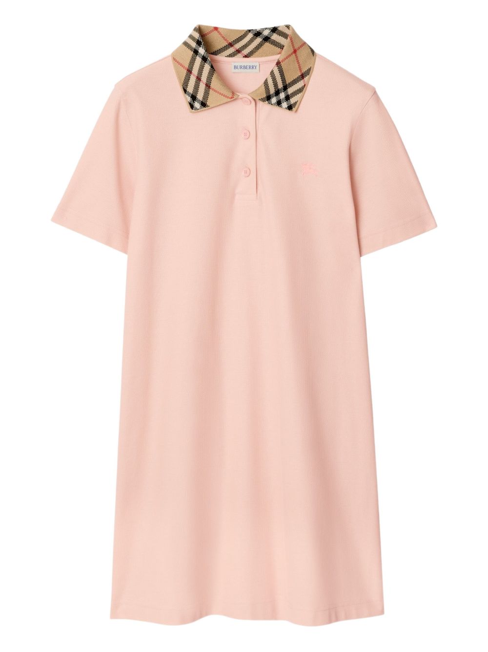 Burberry Check Cotton Dress Pink