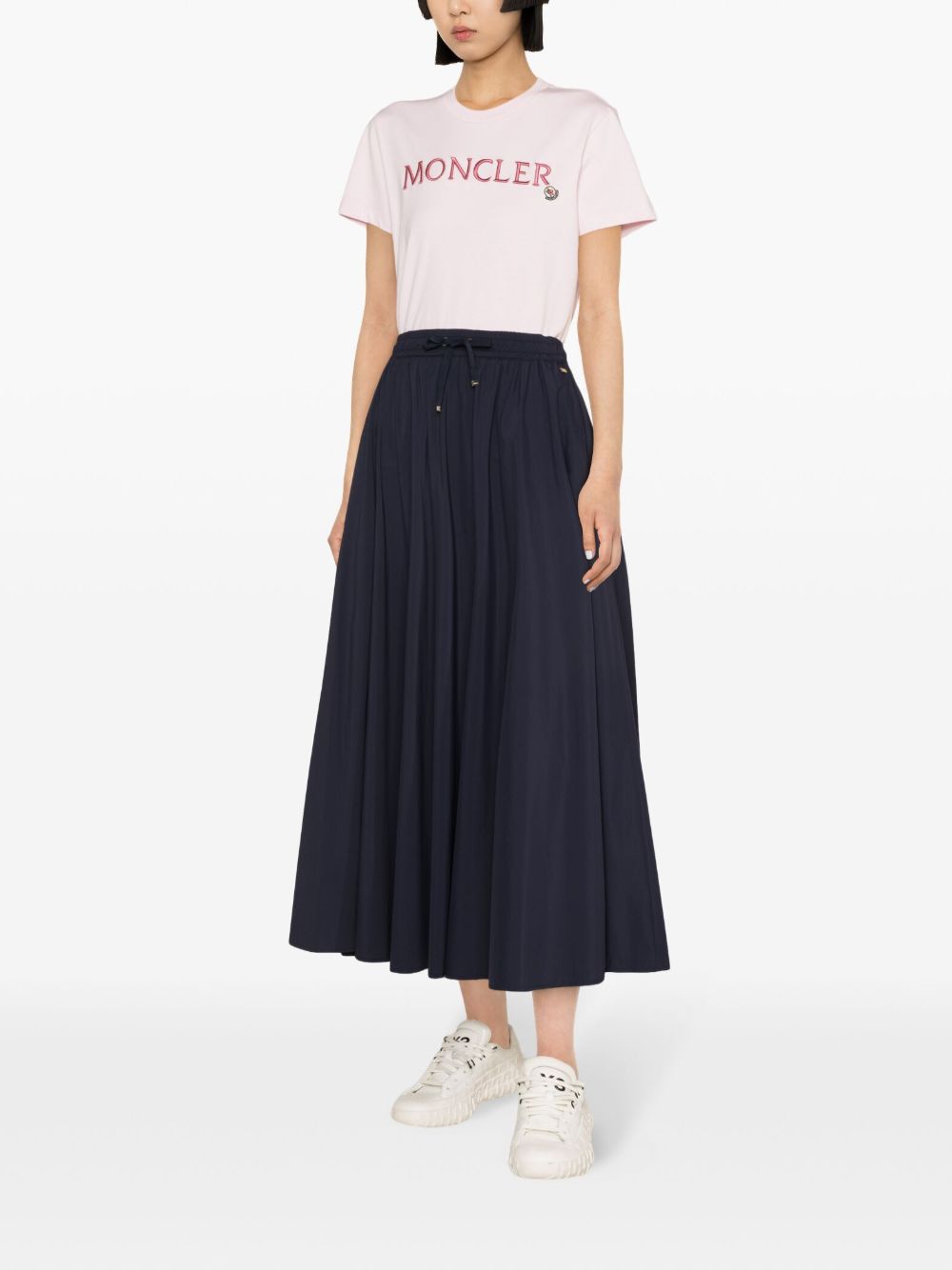 herno flared mid-length skirt blue blue