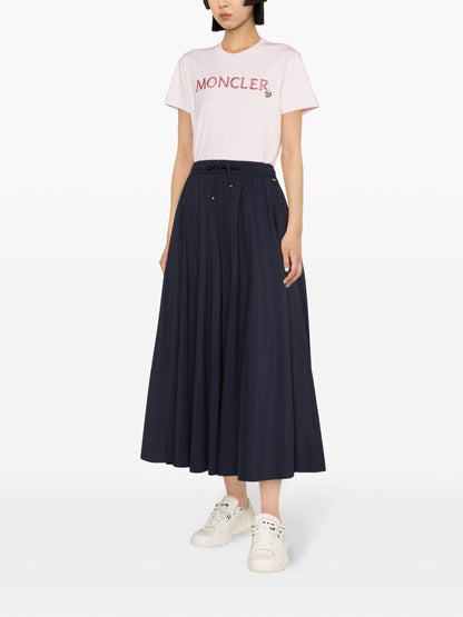 herno flared mid-length skirt blue blue