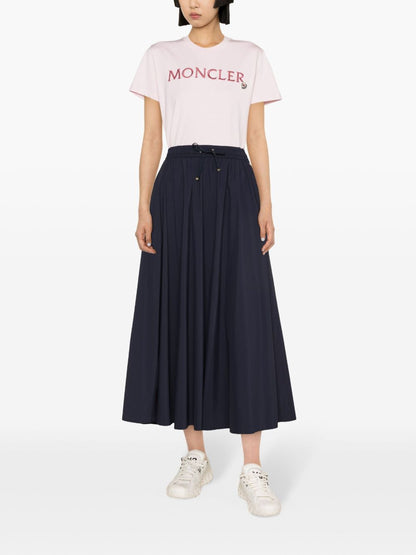 herno flared mid-length skirt blue blue