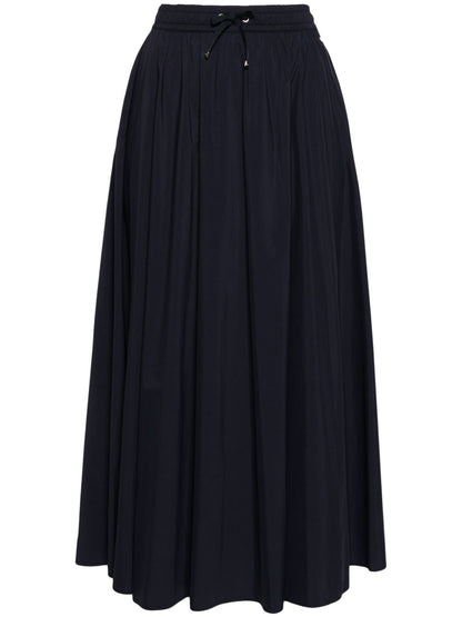 herno flared mid-length skirt blue blue