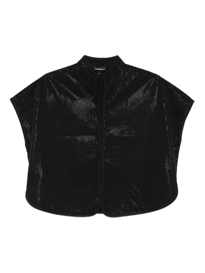 Emporio Armani Studded Cropped Top Black