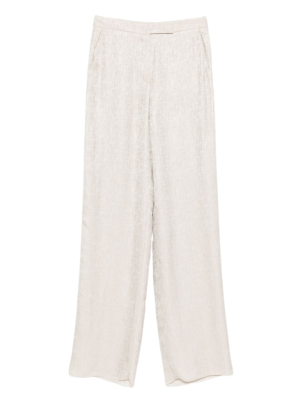 Emporio Armani Straight-Leg Viscose Trousers Beige