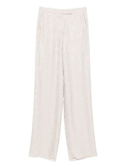 Emporio Armani Straight-Leg Viscose Trousers Beige